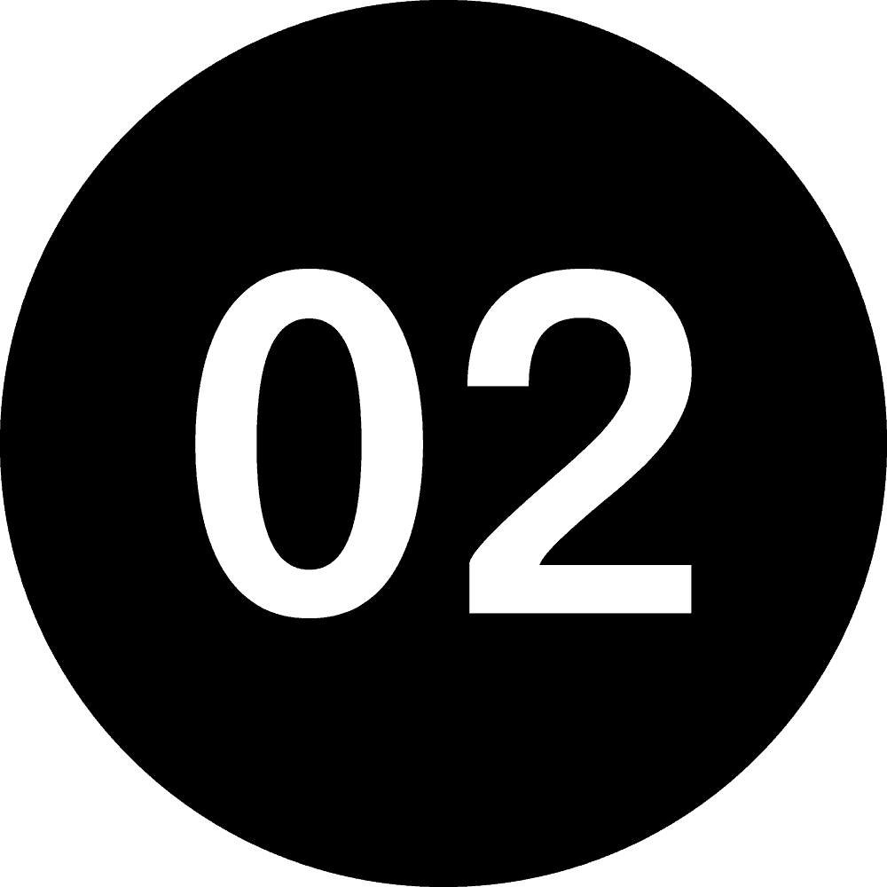 Black circle with white number two icon for tile design.
